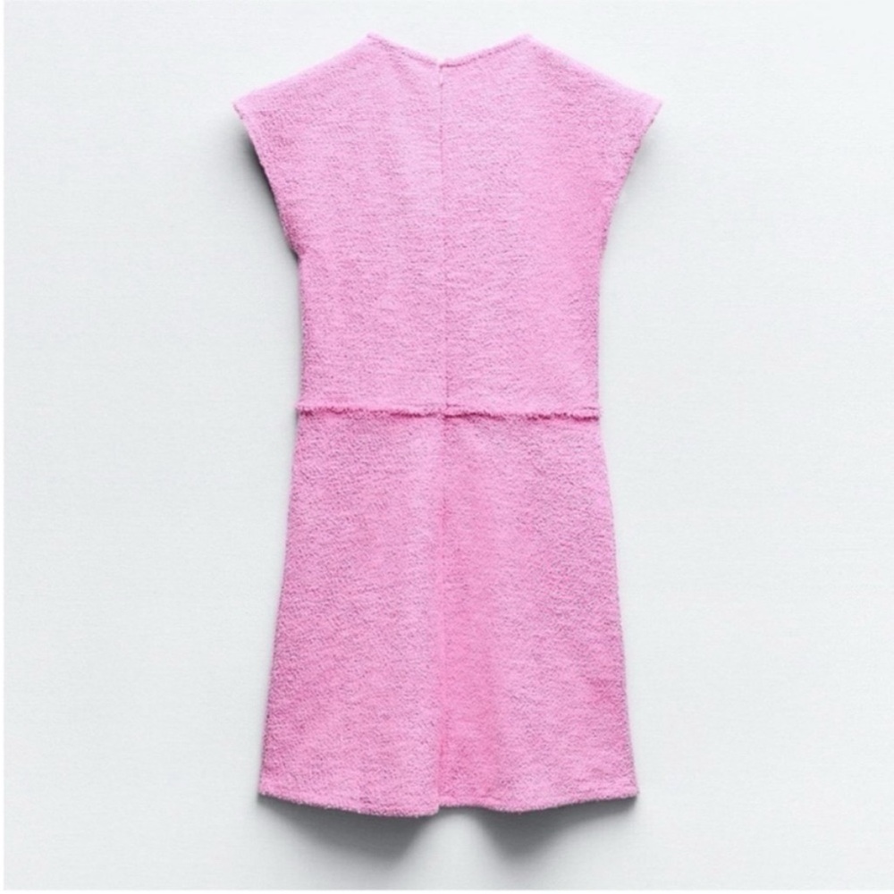 Zara, Pink, TEXTURED JACQUARD DRESS, Large - Picture 10 of 16